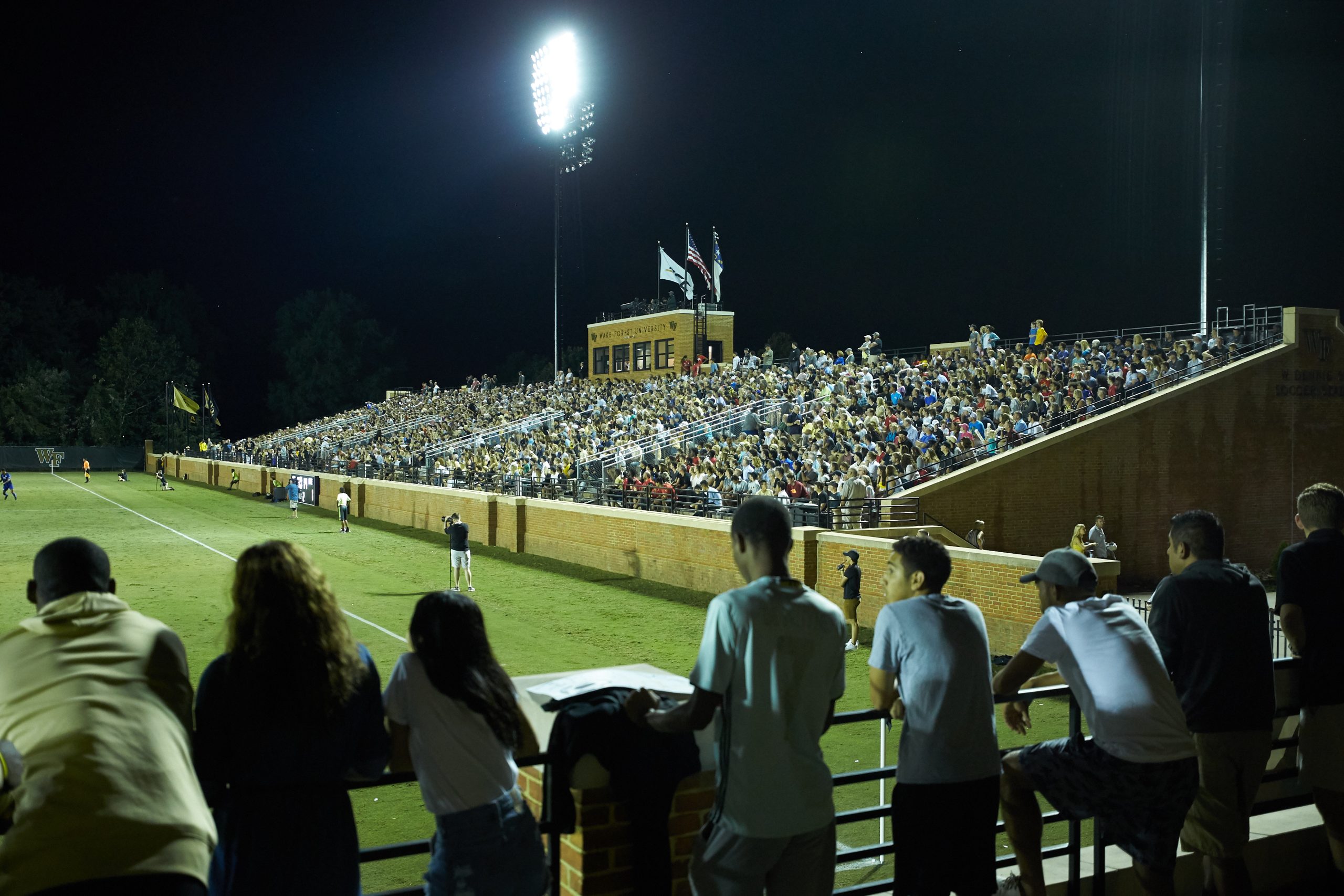 A crowd of 4,937 fans were on hand to witness the ACC men's soccer match between the Duke Blue Devils and the Wake Forest Demon Deacons at W. Dennie Spry Soccer Stadium on September 29, 2018 in Winston-Salem, North Carolina.  The Demon Deacons defeated the Blue Devils 4-2.  (Brian Westerholt/Sports On Film)
